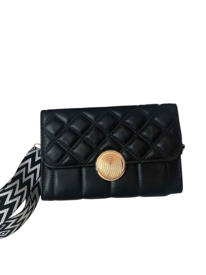 Bolsa De Mano con Strap Negra