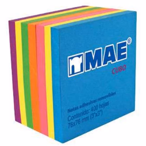Notas Adhesivas Cubo Neón Mae 3 X 3